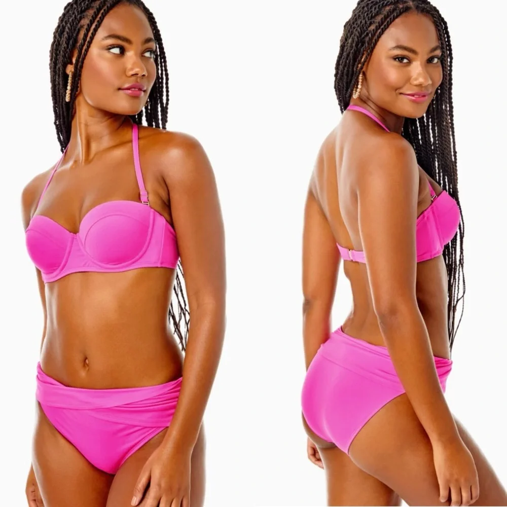 Lilly Pulitzer Leven Bikini Top, Plumeria Pink, Size 0